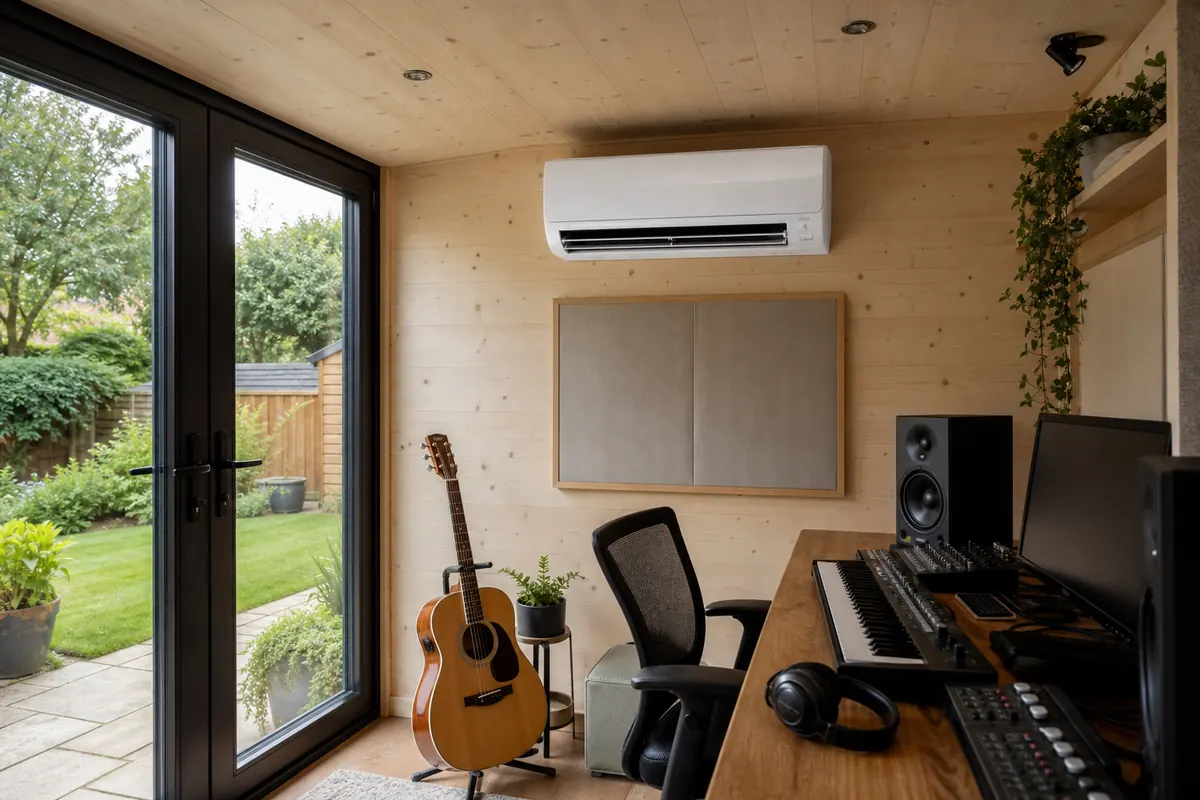 Wall-mounted air conditioning in a garden room Wall-mounted air conditioning in a garden room